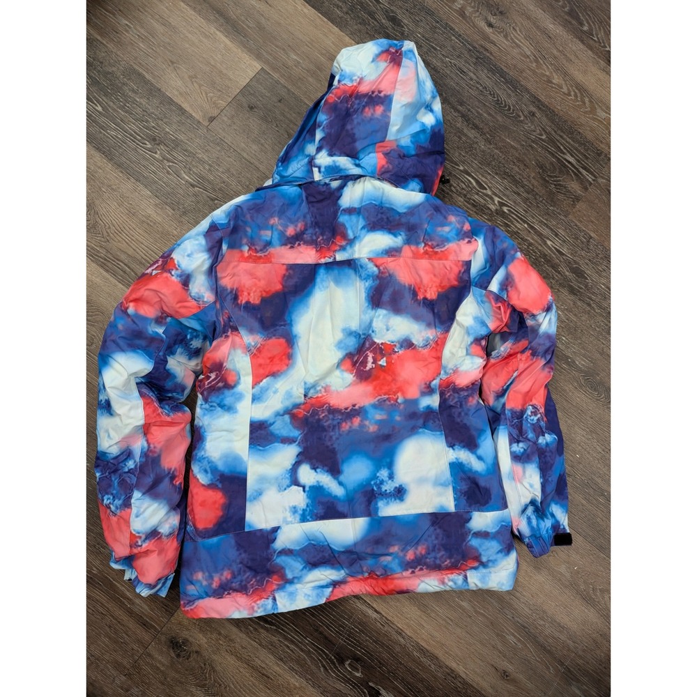 Wantdo Womens Mountain Ski Jacket Blue Pink Cloud Print Waterproof Hooded Size M - Picture 7 of 8